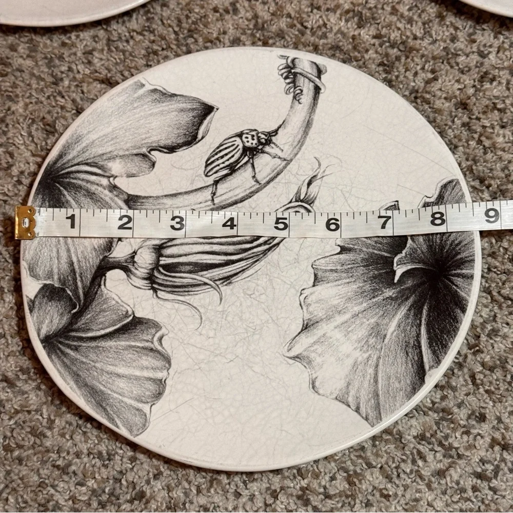 Laura Zindel for West Elm Gourd/Squash Blossom Set of 3 Plates